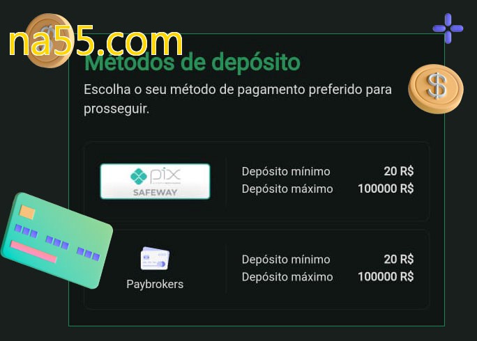 O cassino na55.combet oferece uma grande variedade de métodos de pagamento